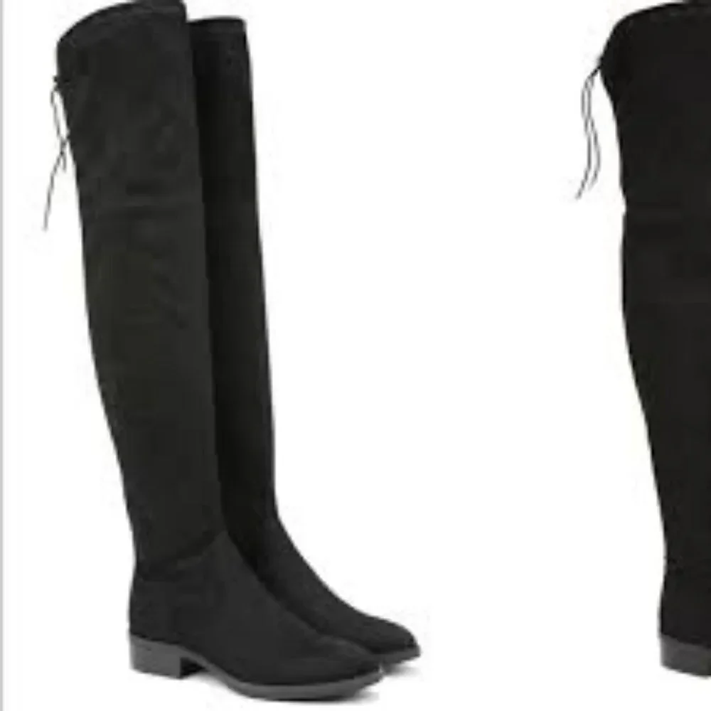 LIKE NEW SAM EDELMAN OTK PALOMA BLACK SUEDE BOOTS SIZE 7- RETAIL $398